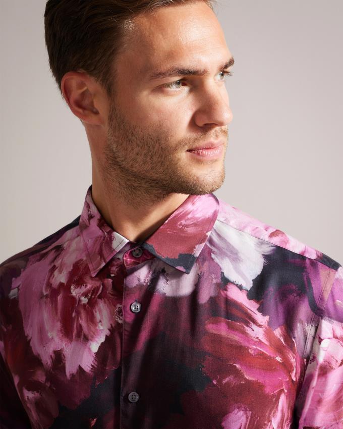 Chemises Ted Baker Long Sleeve Floral Rose Homme | JRD-19819066